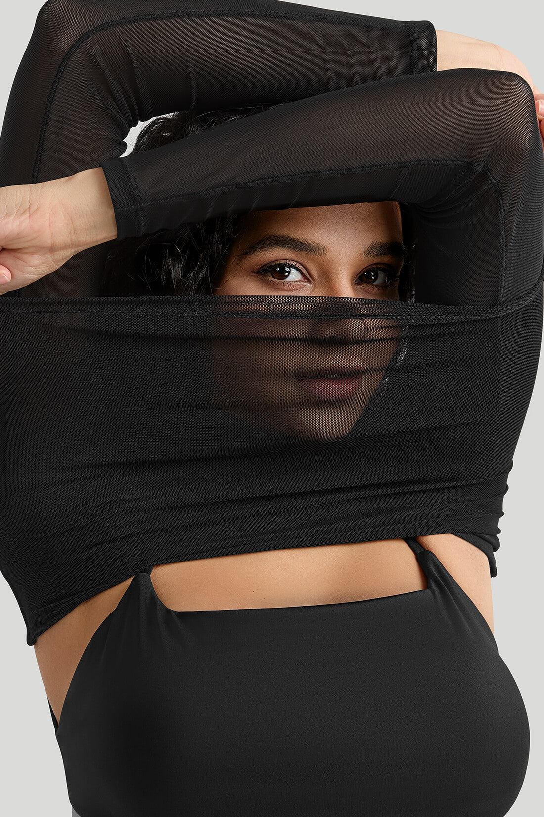 Mesh Long Sleeves Sexy Top