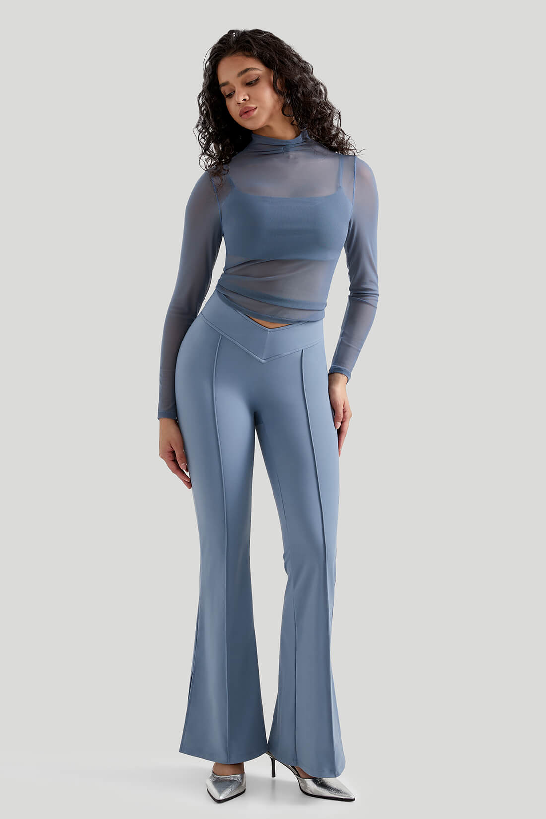 Mesh Long Sleeves Sexy Top