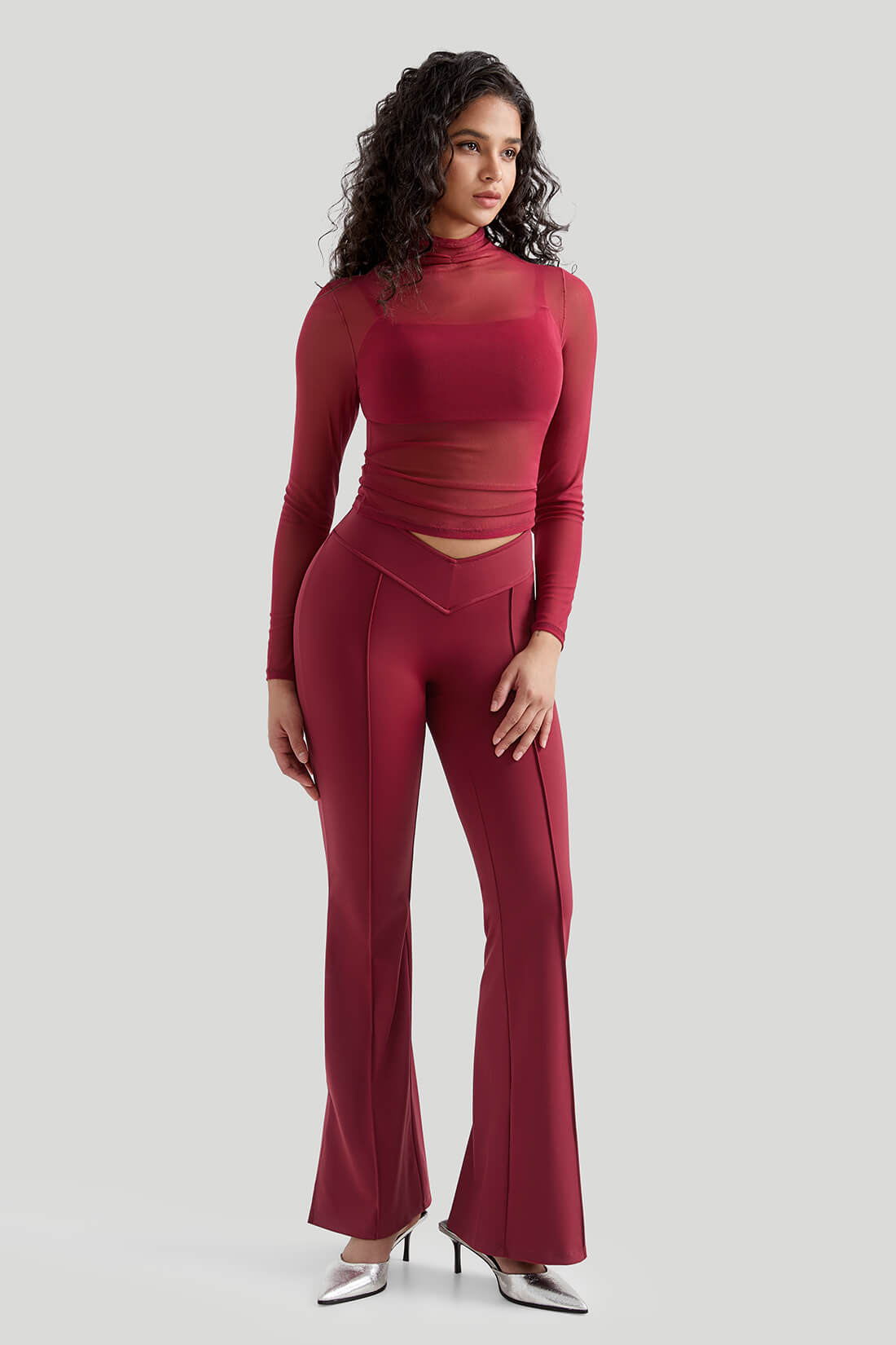 Mesh Long Sleeves Sexy Top