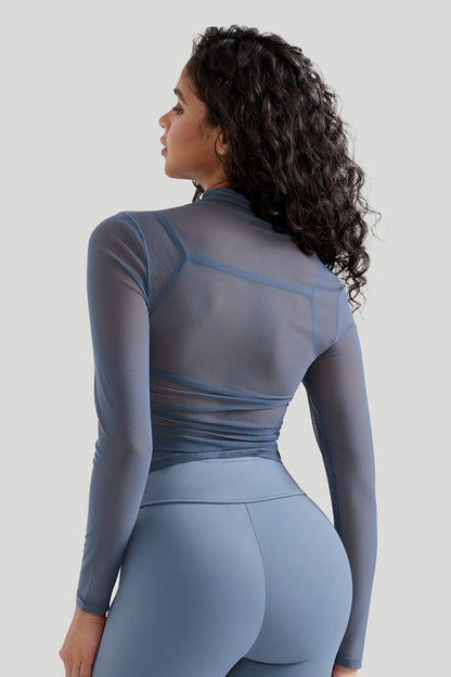 Mesh Long Sleeves Sexy Top