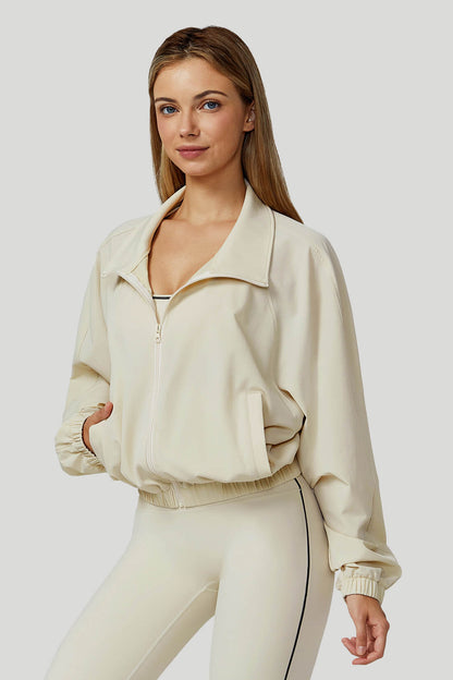 Windproof Long Sleeve Stand Collar Zip-Up Outwear