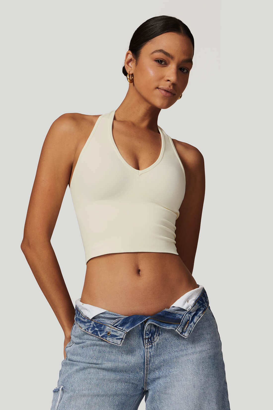 Breathable V‑Neck Seamless Yoga Bra