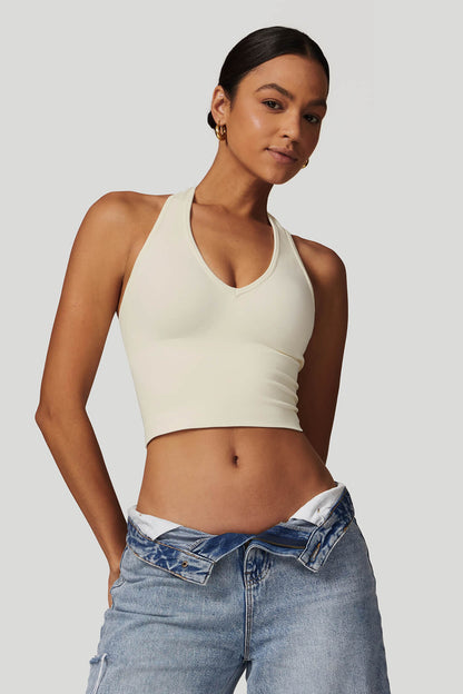 Breathable V‑Neck Seamless Yoga Bra