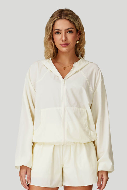 Quick-Dry Breathable Zip-Up Hooded Jacket