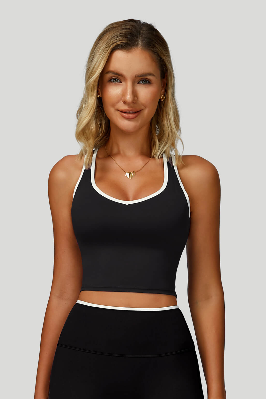 V-Neck Hollow-Back Yoga Bra