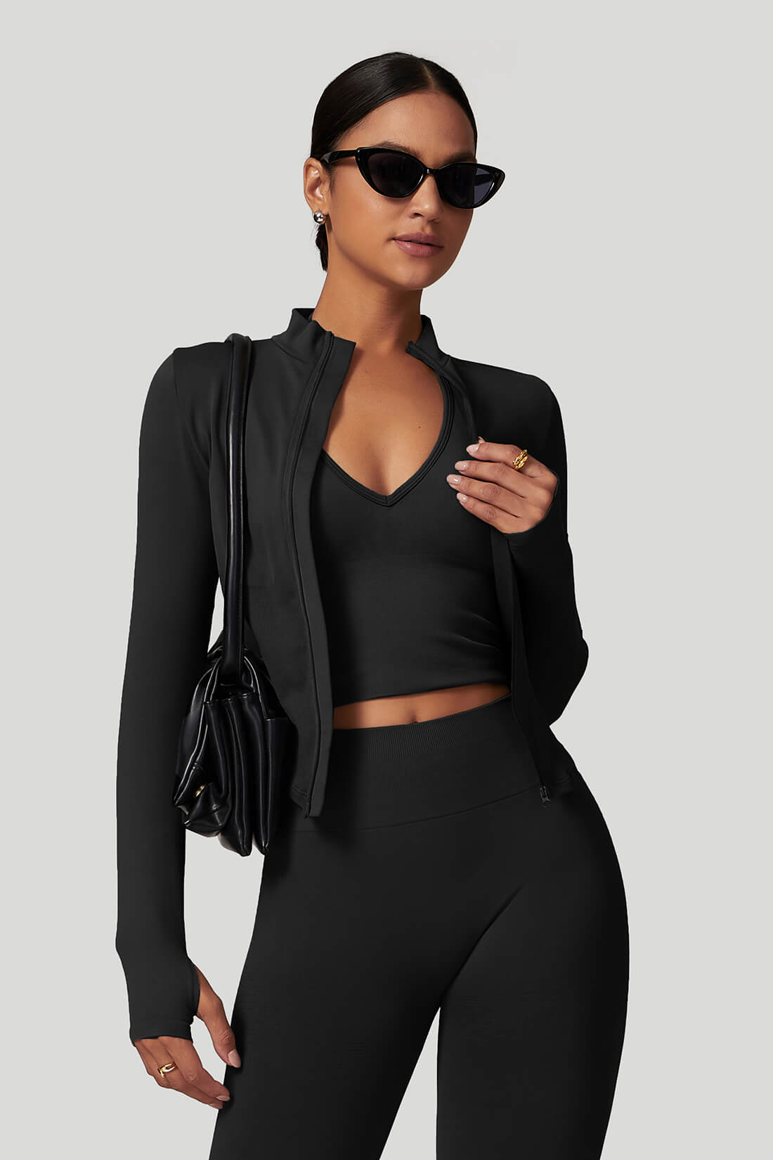 Quick Dry Long‑Sleeve Yoga Jacket with Zipper