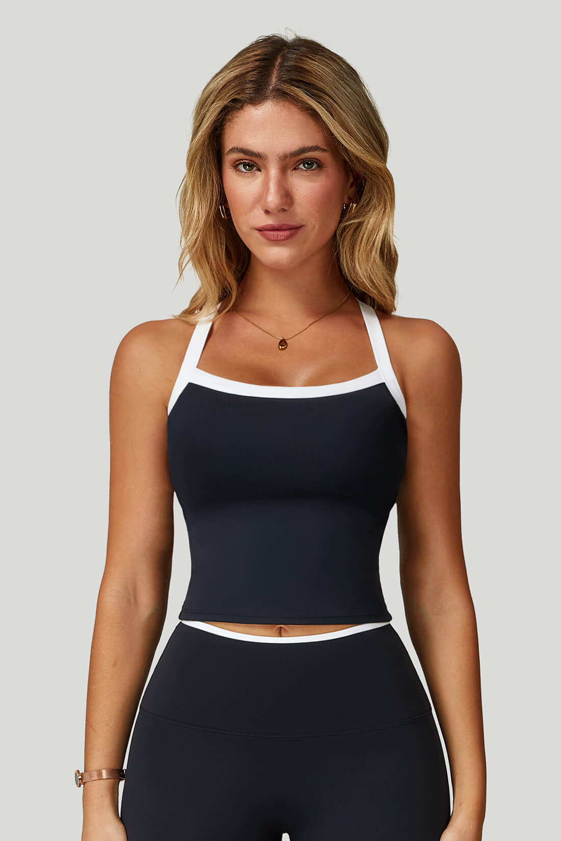 Bare-Feel Contrast Yoga Bra