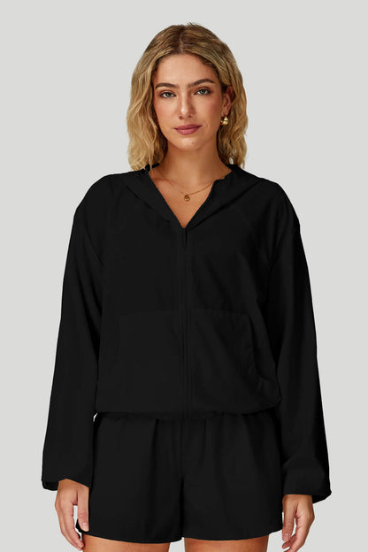 Quick-Dry Breathable Zip-Up Hooded Jacket