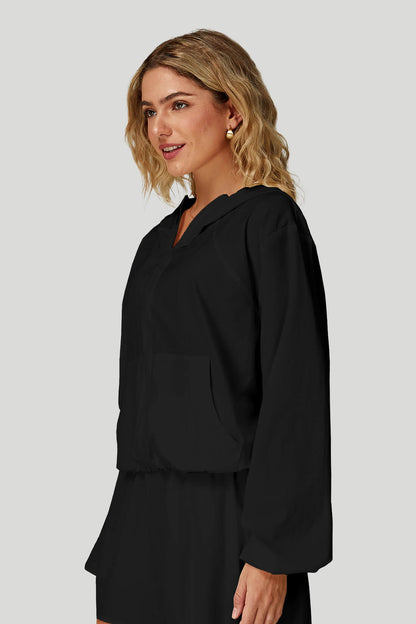 Quick-Dry Breathable Zip-Up Hooded Jacket