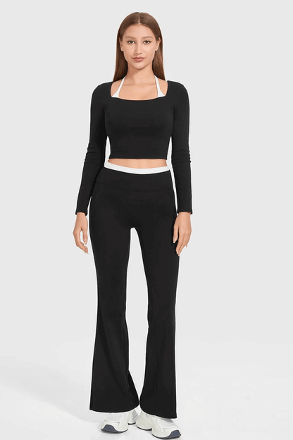 Color Block Square-Neck Fitted Top