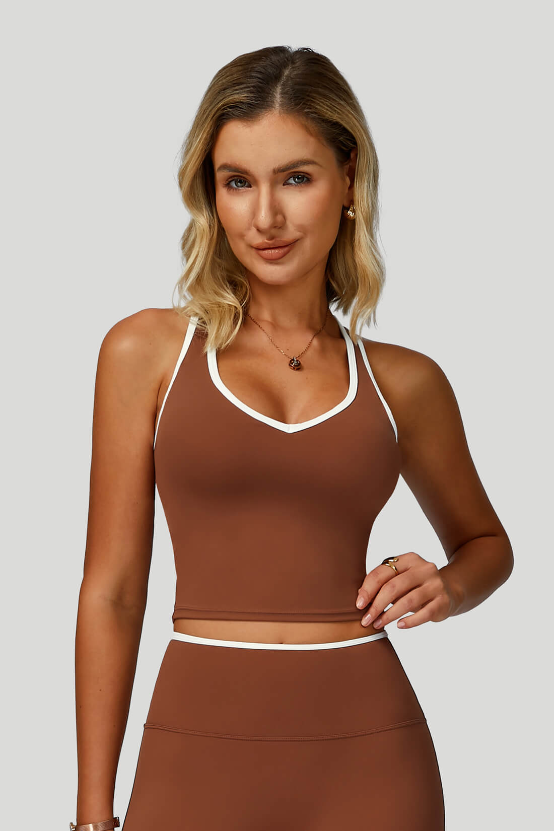 V-Neck Hollow-Back Yoga Bra