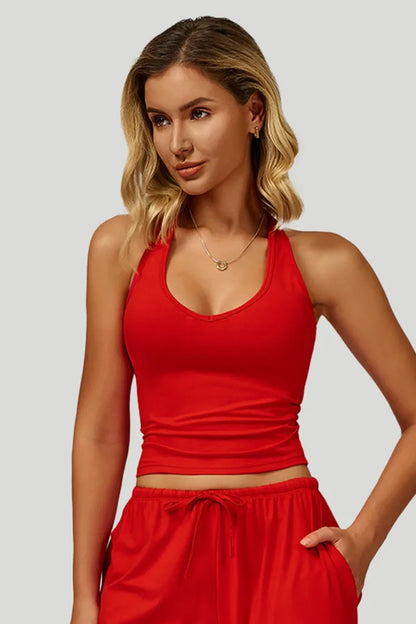 V-Neck Backless Yoga Tank Top