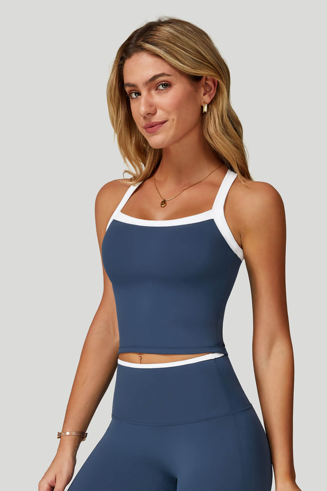 Bare-Feel Contrast Yoga Bra