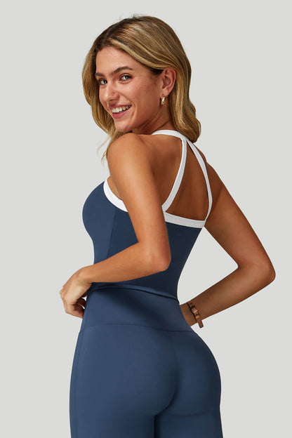 Bare-Feel Contrast Yoga Bra