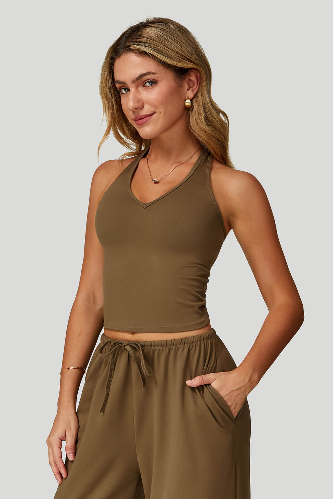 V-Neck Backless Yoga Tank Top