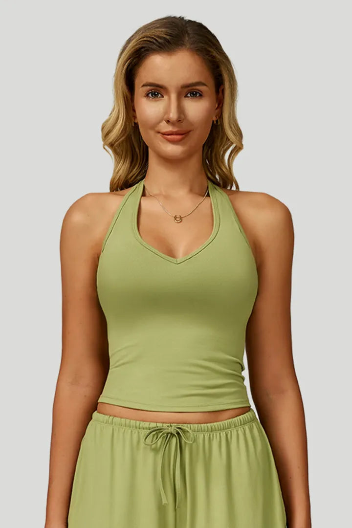 V-Neck Backless Yoga Tank Top