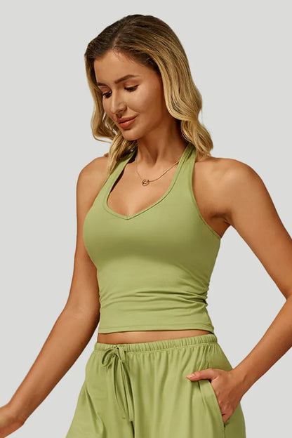 V-Neck Backless Yoga Tank Top