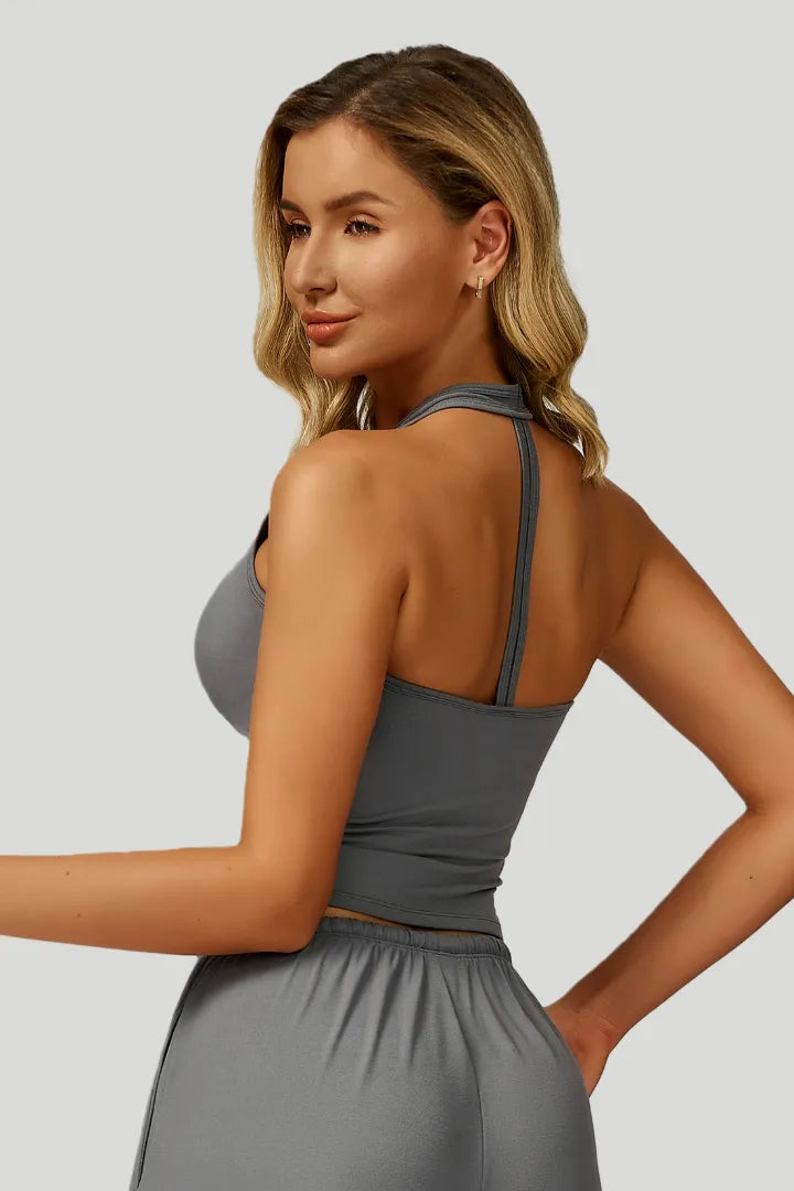 V-Neck Backless Yoga Tank Top