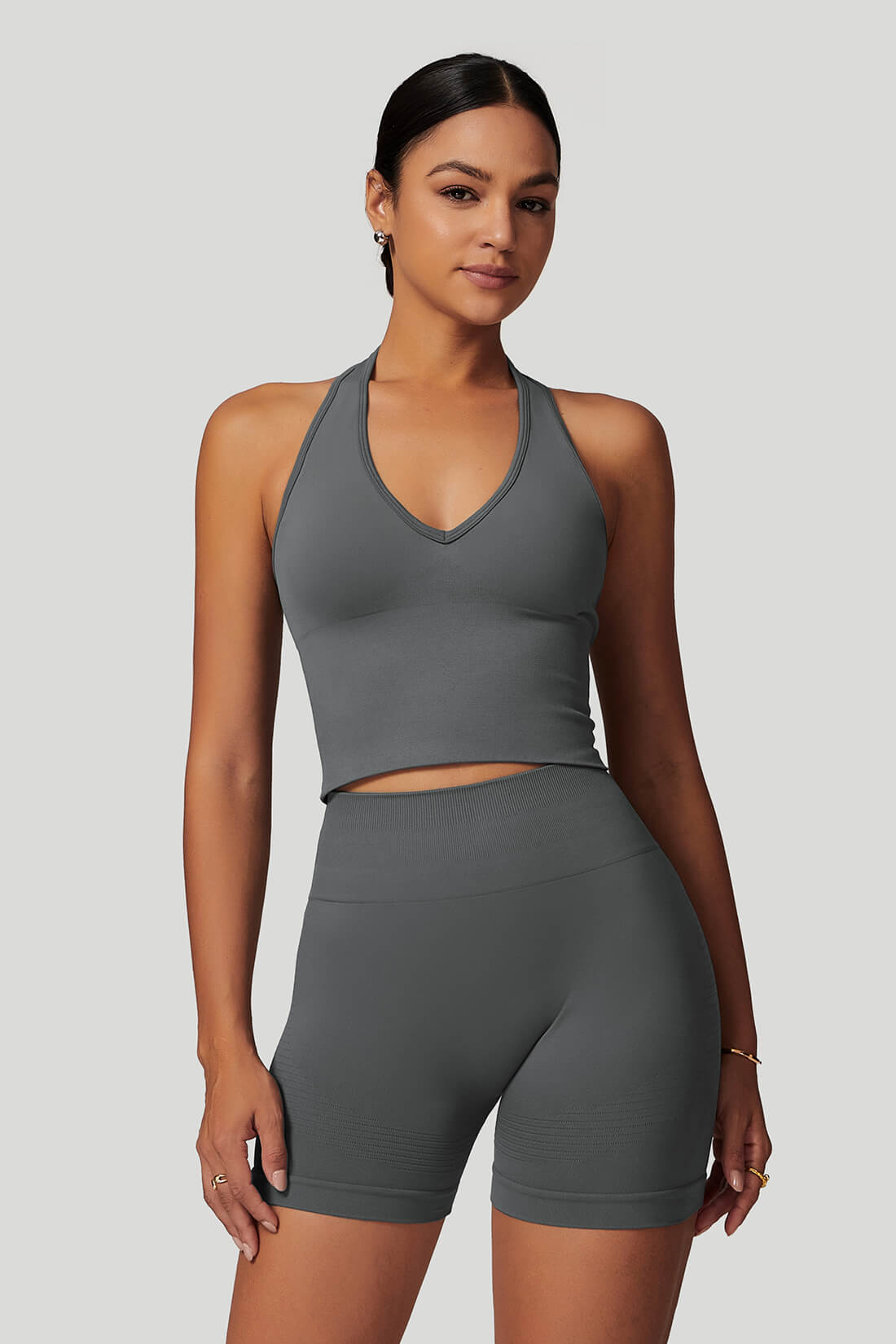 Breathable V‑Neck Seamless Yoga Bra