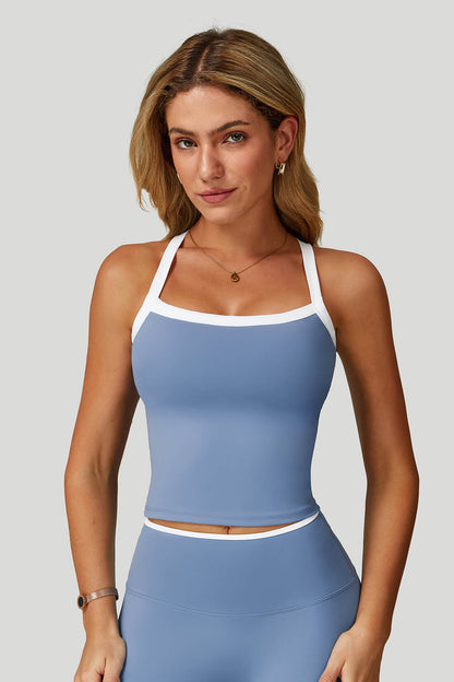 Bare-Feel Contrast Yoga Bra