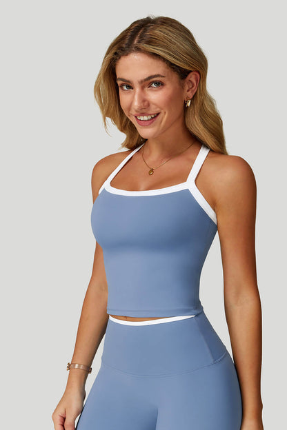 Bare-Feel Contrast Yoga Bra