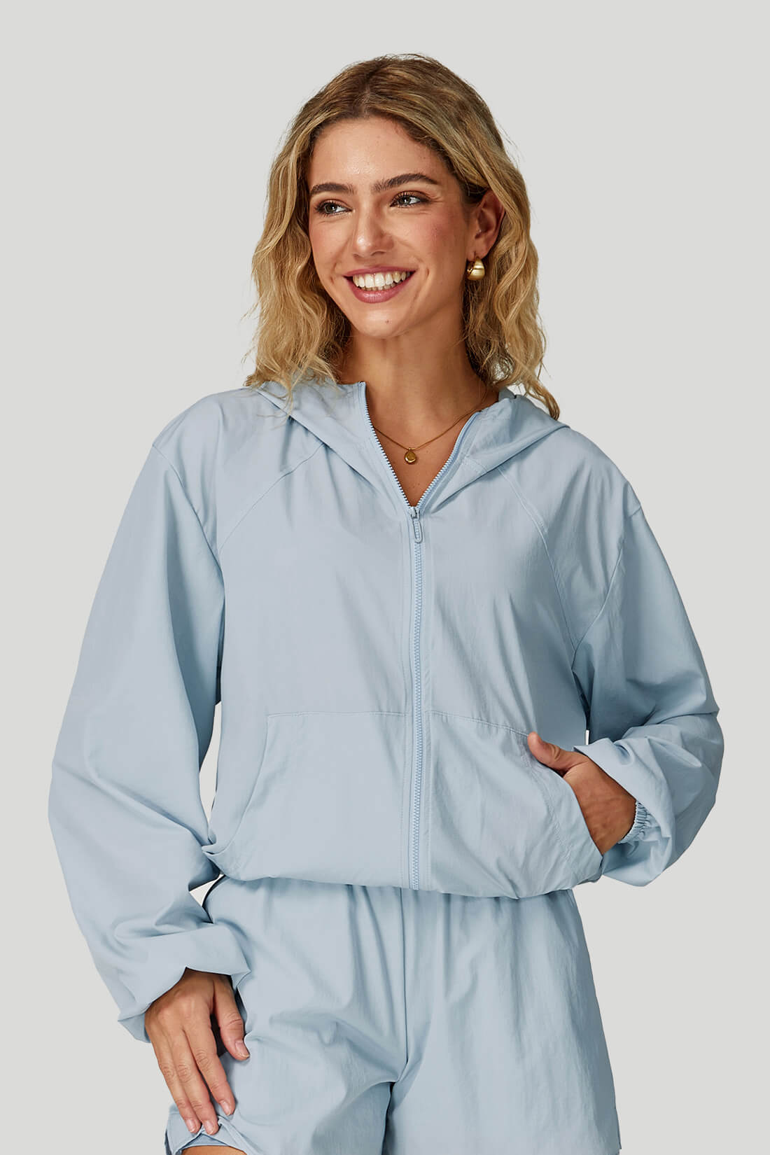 Quick-Dry Breathable Zip-Up Hooded Jacket