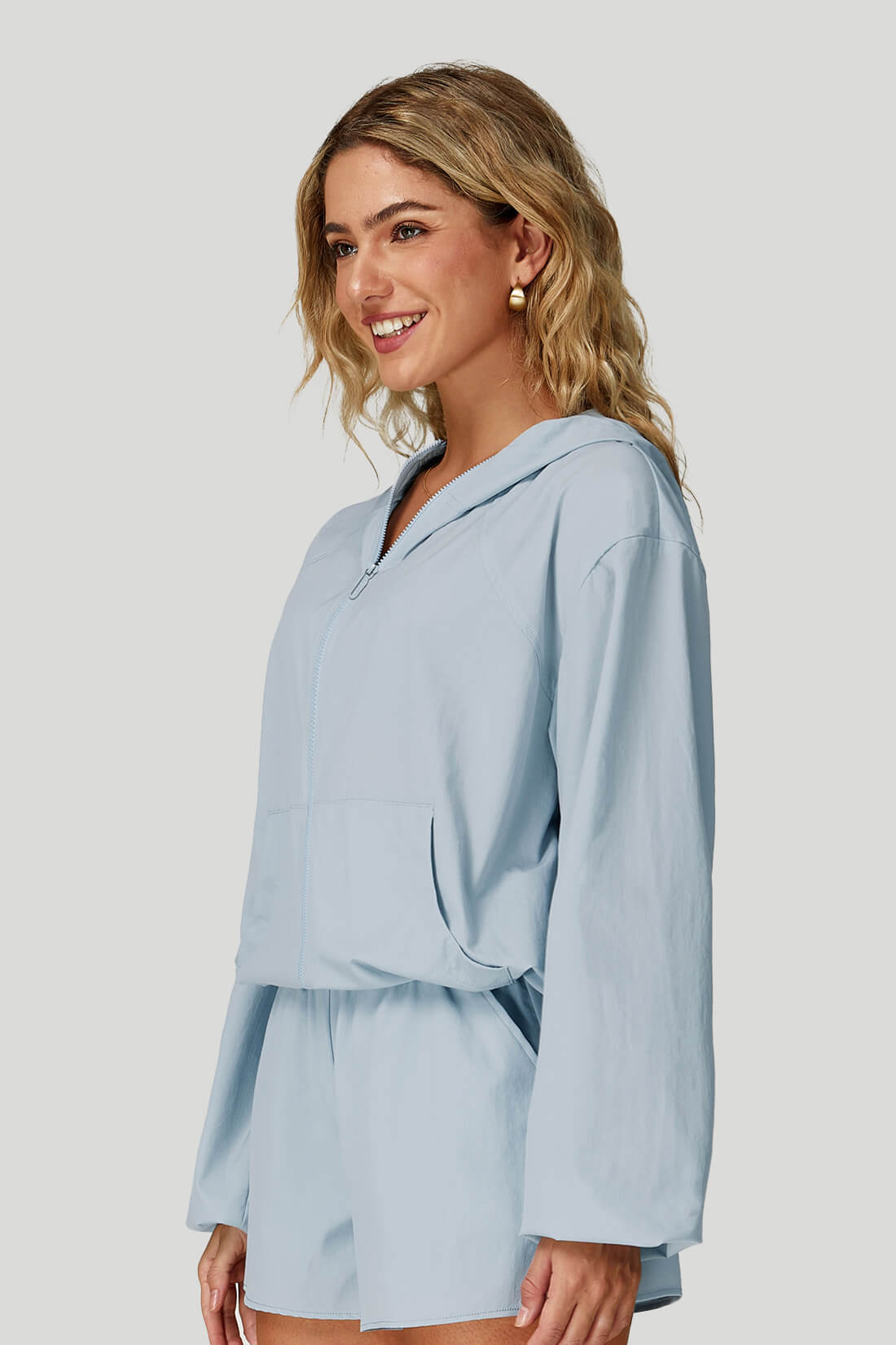 Quick-Dry Breathable Zip-Up Hooded Jacket