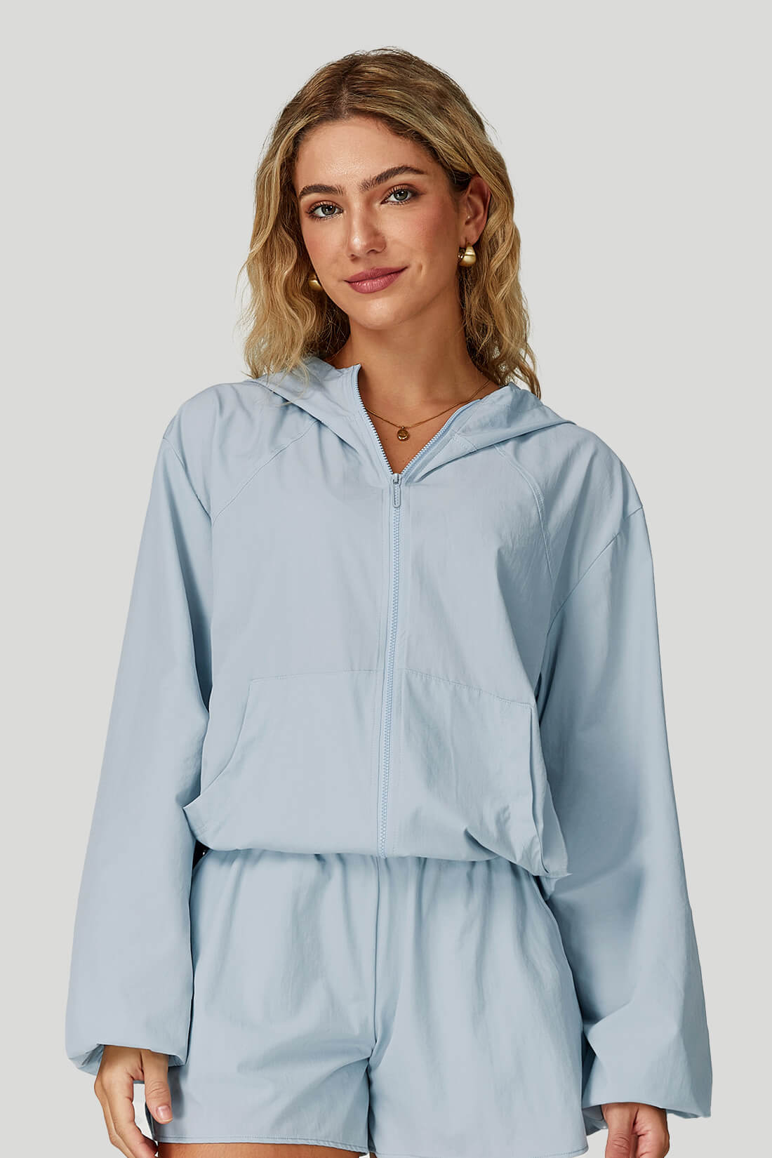 Quick-Dry Breathable Zip-Up Hooded Jacket