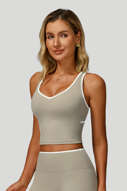 V-Neck Hollow-Back Yoga Bra