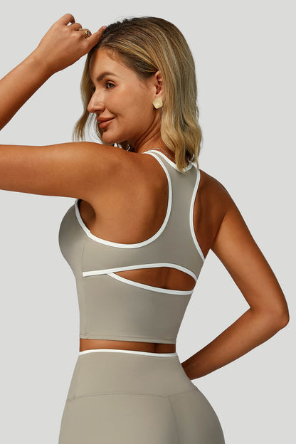 V-Neck Hollow-Back Yoga Bra