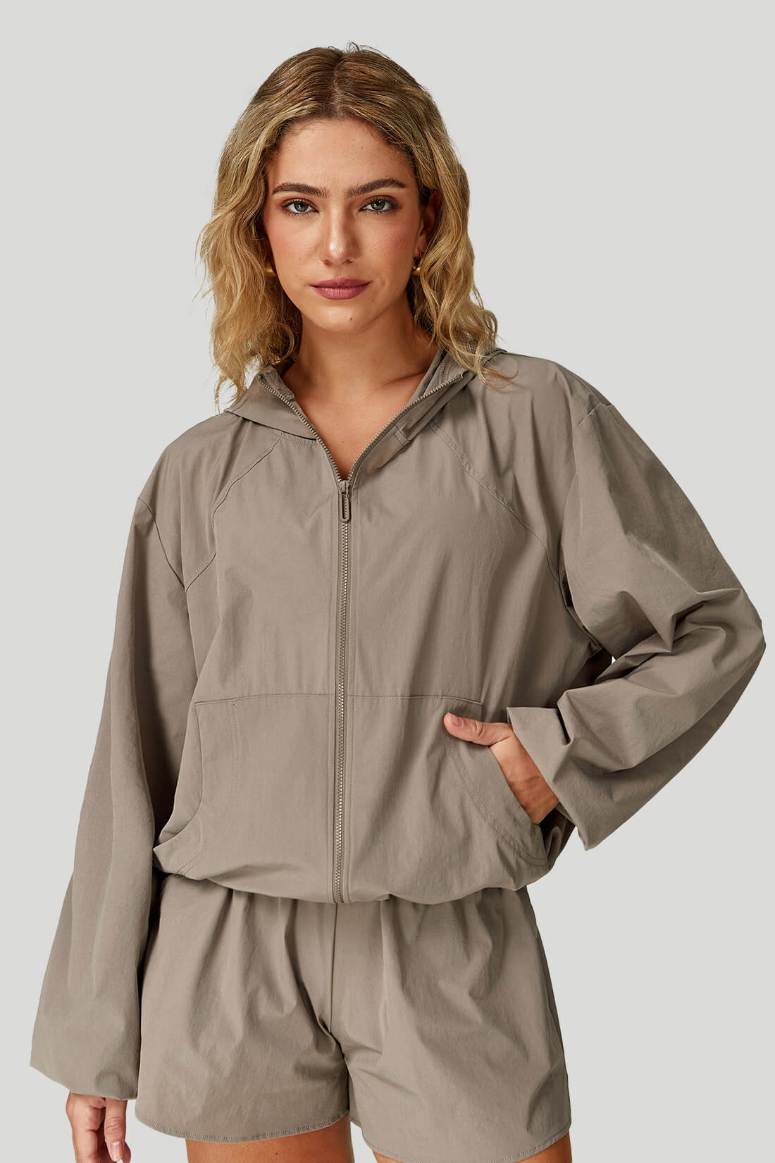 Quick-Dry Breathable Zip-Up Hooded Jacket