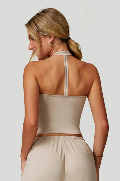 V-Neck Backless Yoga Tank Top