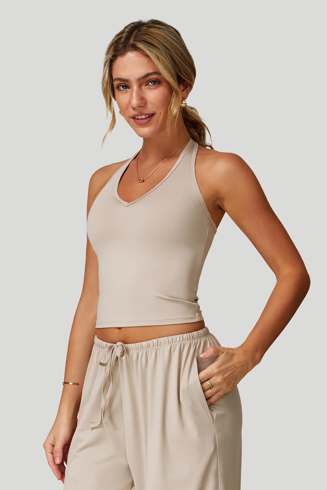 V-Neck Backless Yoga Tank Top