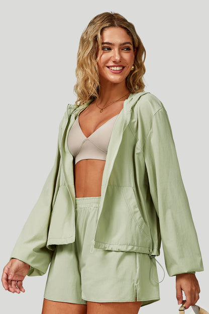 Quick-Dry Breathable Zip-Up Hooded Jacket