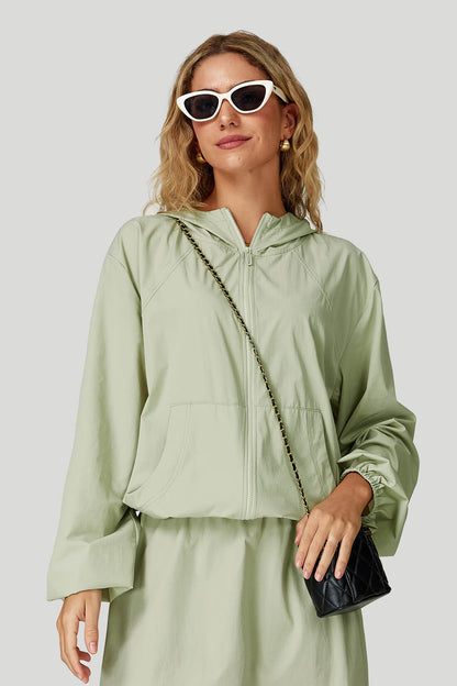 Quick-Dry Breathable Zip-Up Hooded Jacket