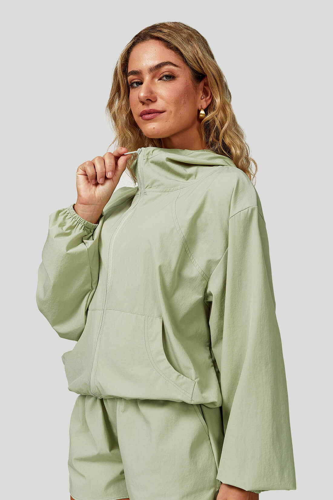 Quick-Dry Breathable Zip-Up Hooded Jacket