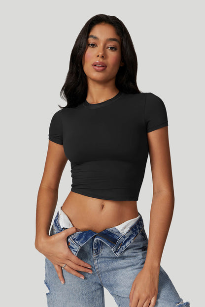 Round Neck Quick Dry Short Sleeves Top