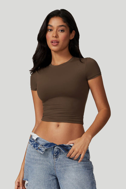 Round Neck Quick Dry Short Sleeves Top