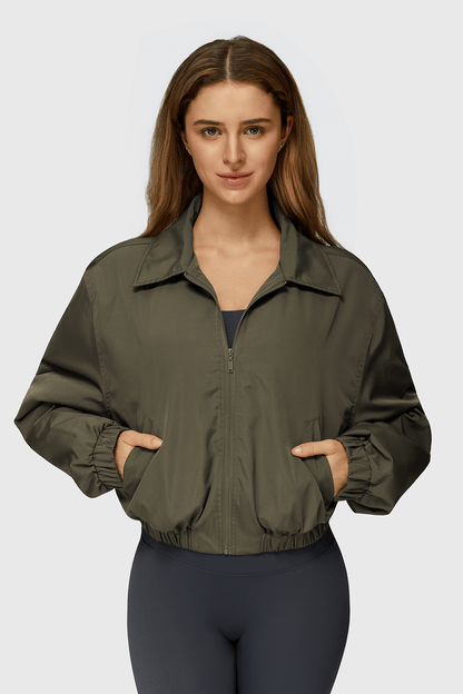 Oxford Fabric Full-Zip Outwears