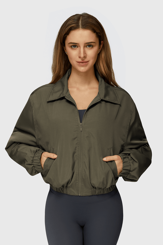 Oxford Fabric Full-Zip Outwears