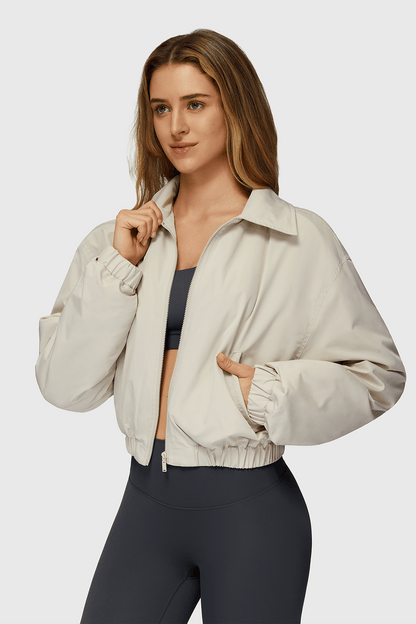 Oxford Fabric Full-Zip Outwears