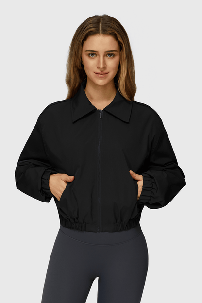 Oxford Fabric Full-Zip Outwears