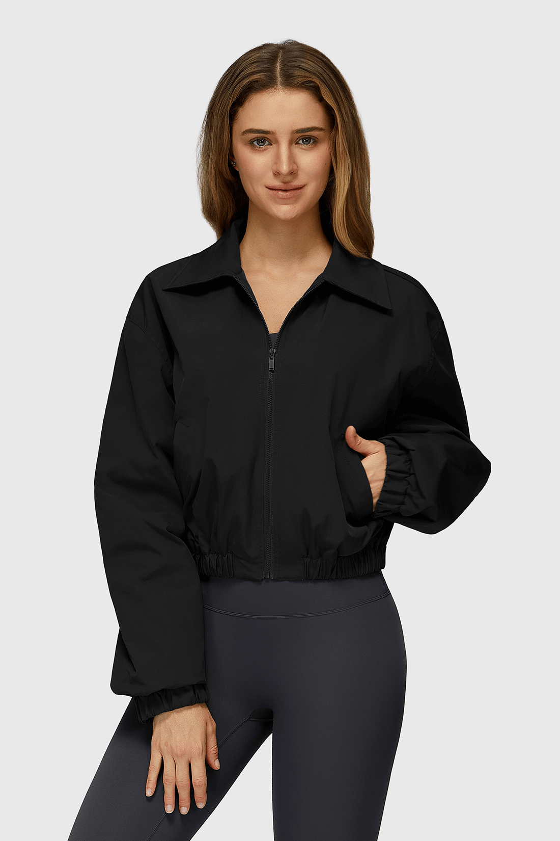 Oxford Fabric Full-Zip Outwears