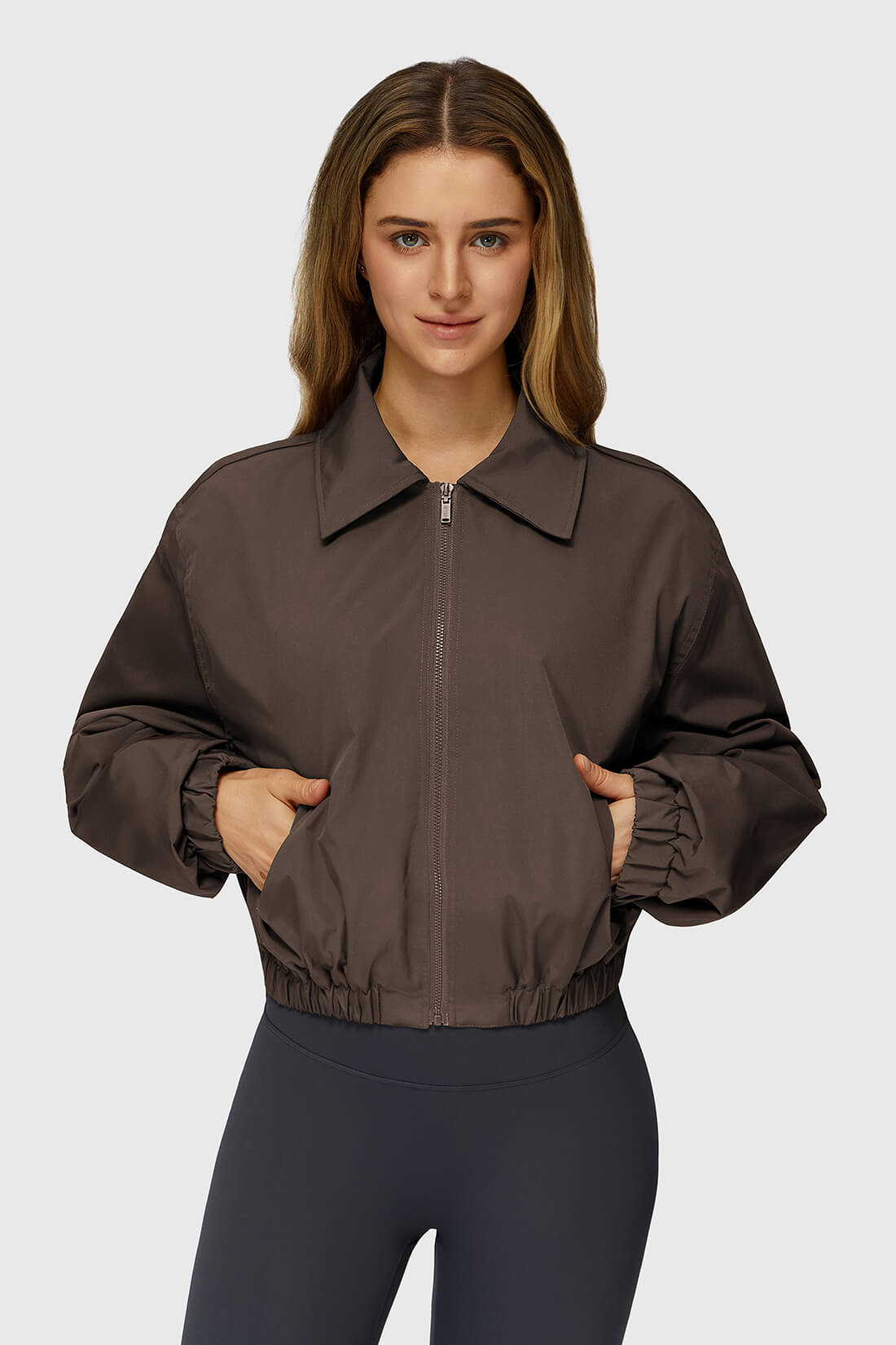 Oxford Fabric Full-Zip Outwears