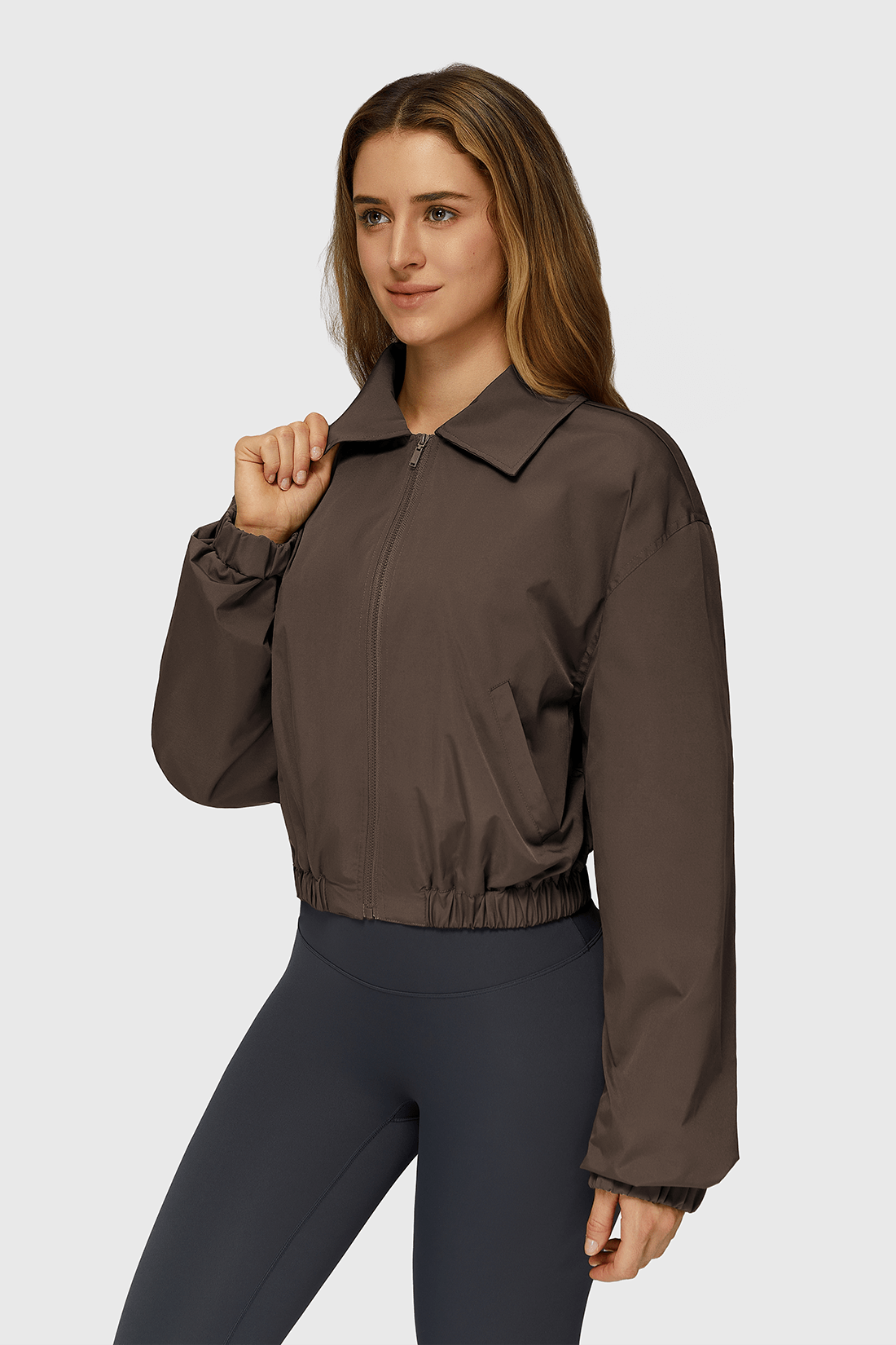 Oxford Fabric Full-Zip Outwears