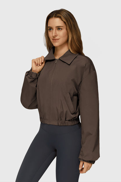 Oxford Fabric Full-Zip Outwears