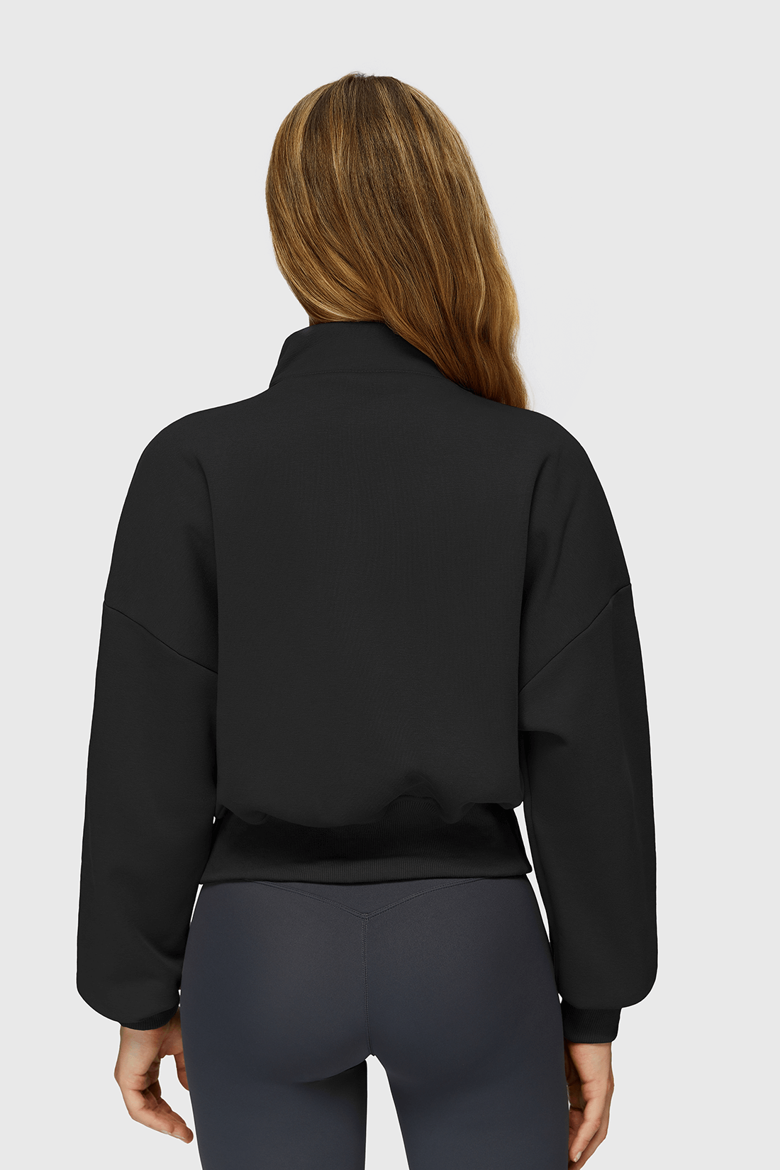 Fleece Half-Zip High Neck Sweatshirt
