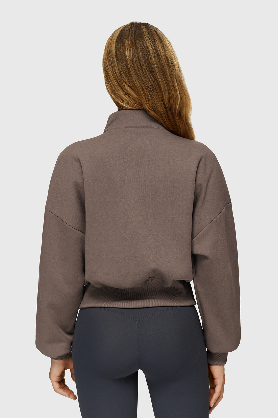 Fleece Half-Zip High Neck Sweatshirt