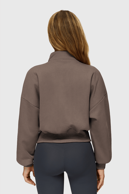 Fleece Half-Zip High Neck Sweatshirt