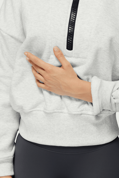 Fleece Half-Zip High Neck Sweatshirt